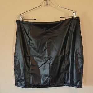 Black Faux Leather Skirt